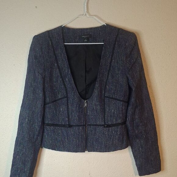 Ann Taylor Women's Blue Jacket size 4 - Picture 1 of 6